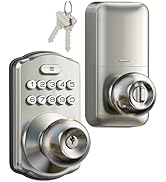 Veise Keypad Door Knob Lock, Keyless Entry Digital Lock with Handle, Electronic Knob for Front Do...