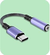 USB C to 3.5mm Headphone Jack Adapter for iPhone 15/15 Pro/Pro Max/Plus, USB C to Aux Audio Dongl...
