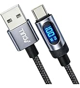 GUGOBOX USB to USB C Cable with LED Display, 3.9FT Fast Charging Nylon Braided Type C Charger Cor...