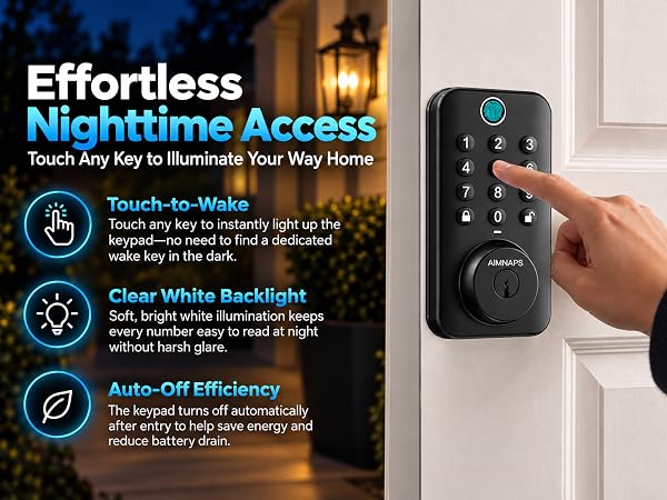illuminated keyless entry door lock soft light keypad for dark night