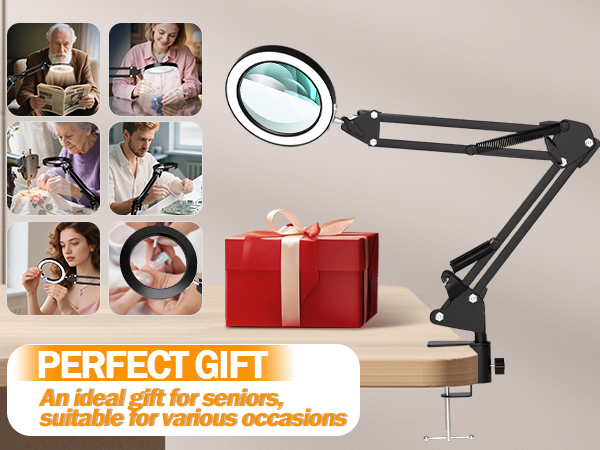 magnifier with lights