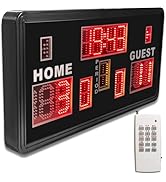 YZ Large Electronic Basketball Scoreboard with Buzzer, Wall-Mounted Professional Digital Scoreboa...