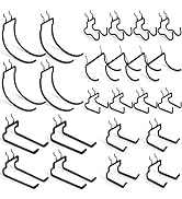 INCLY 24 Pack Heavy Duty 1/4 Inch Pegboard Hooks, Large Black Pegboard Drill Holder Tool Utility ...