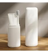 Baluca Travel Toothbrush Case, Portable Tooth Brush Holder and Toothpaste Cover Container with Mo...