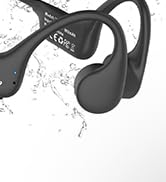 MONODEAL Swimming Headphones,Bone Conduction Headphones IPX8 Black | Waterproof Earbuds with MP3 ...