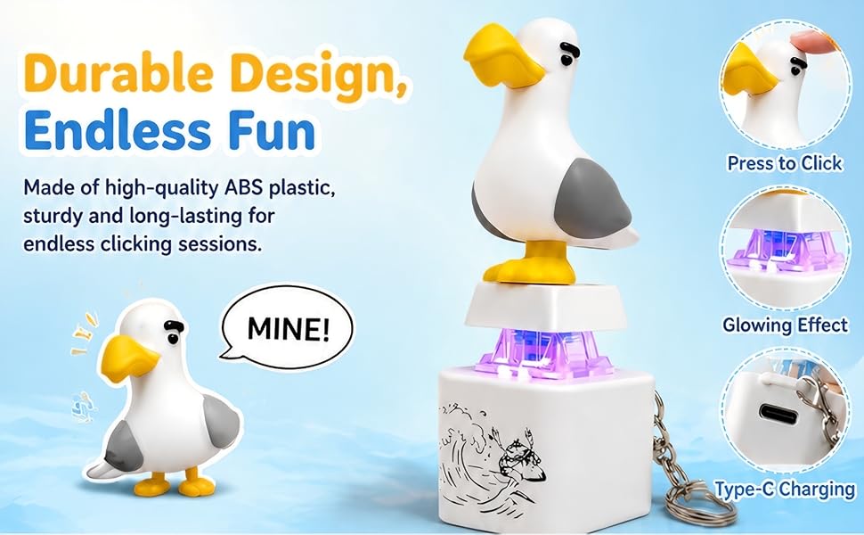 seagull mine button keychain
