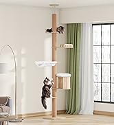 Aechonow 6-Tier Floor to Ceiling Cat Tree for Large Cats, Cat Tower with Scratching Post, Adjusta...