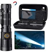 Small Tactical Flashlights 20000 High Lumens - 1500 Meters Long Beam Super Bright LED Magnetic Fl...