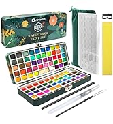 Artecho Watercolor Paint Set 100 Colors in Portable Box, Travel Watercolor Set with Watercolor Pa...