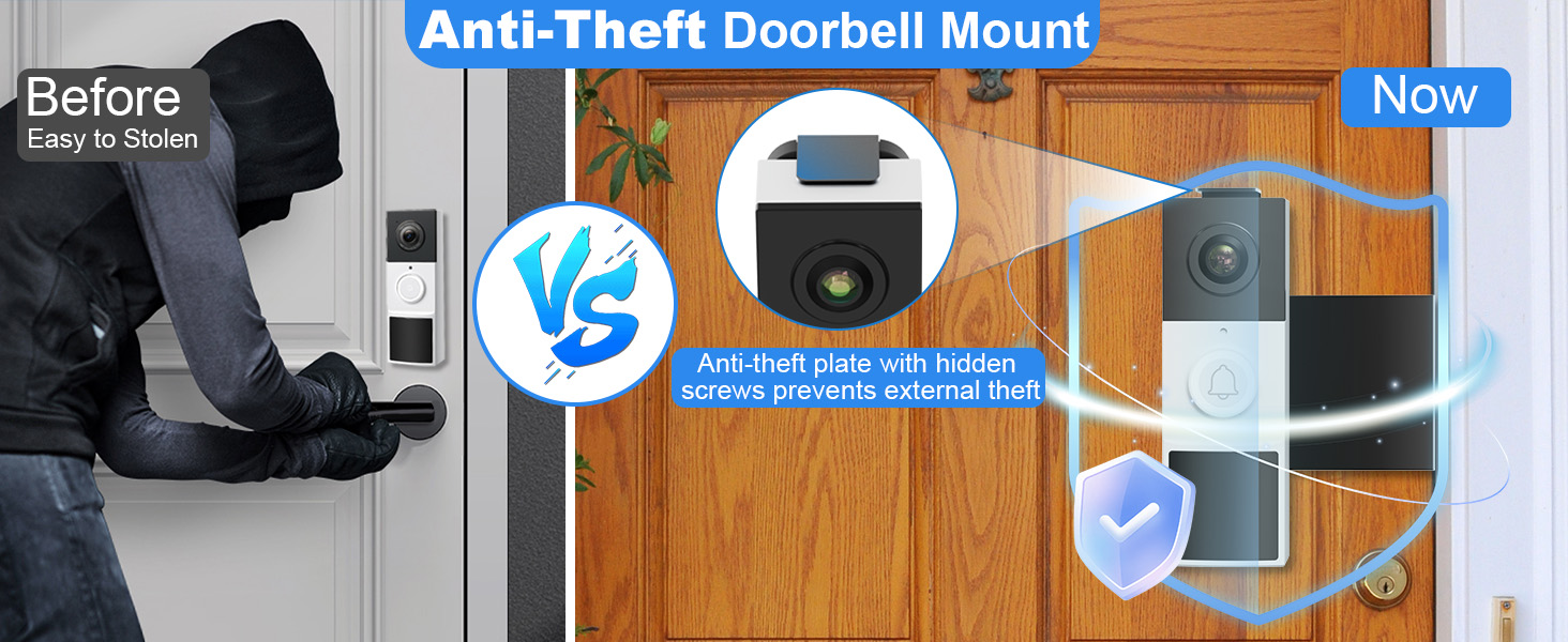 tapo doorbell camera mount anti theft doorbell mount no-drill Adjustable doorbell mounting bracket