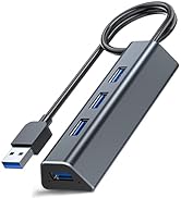 MEANHIGH USB 3.0 Hub 4-Port USB A Splitter Ultra-Slim USB Data Hub Portable USB Port Expander, Ch...