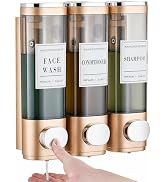 Shampoo and Conditioner Dispenser,Shower Soap Dispenser 3 Chamber No Drill Wall-Mounted Shampoo D...