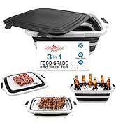 XUDAKAIXIN Collapsible BBQ Prep Tub for Meal Prep, Marinating,Food Storage, picnics, camping, bar...