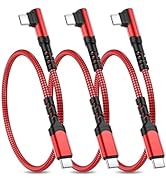 Pofesun USB C Cable Right Angle, 60W USBC to USB C Cable [1ft/3Pack], USB C Cable Fast Charging,N...
