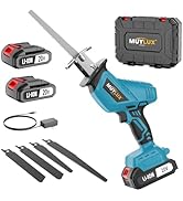 Cordless Reciprocating Saw 20V with 2 Batteries &amp; Charger, Variable Speed 0-3000SPM, Tool-Free Bl...