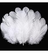 Soarer 300pcs White Feathers for Crafts - 3-5inch Feathers Bulk for Wedding Home Party, Dream Cat...