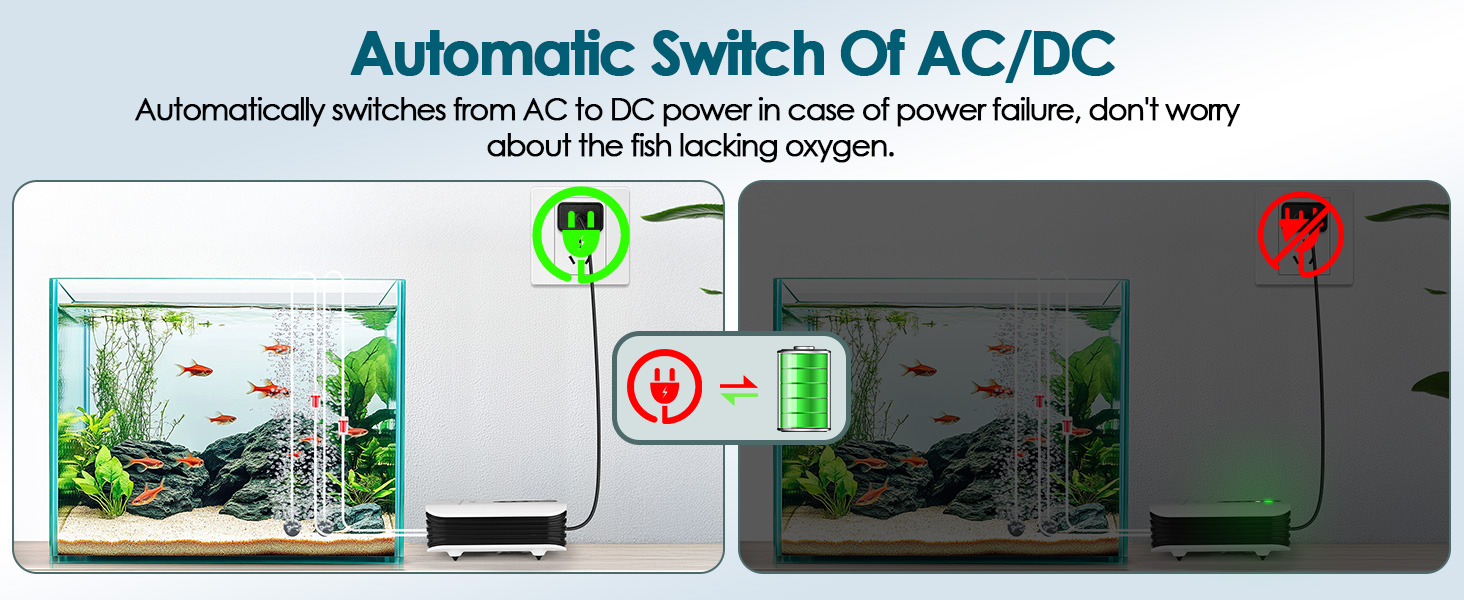 rechargeable air pump aquarium