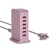 VPSUN USB Charger 6 Port 50W Multi USB Tower Charging Station for Multiple Devices iPhone 15/14/1...