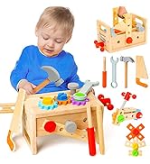 Wooden Tool Set for Kids 2 3 4 5 Year Old, 29Pcs Educational STEM Toys Toddler Montessori Toys fo...