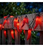 35 LED 13.6Ft Red Chili Pepper Christmas Lights, Camping String Lights | Plug in, Shatterproof, I...