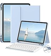 GKABXY Keyboard Case for iPad Air 5th Gen 2022/ 4th Gen 2020 10.9 Inch, Detachable Wireless Bluet...