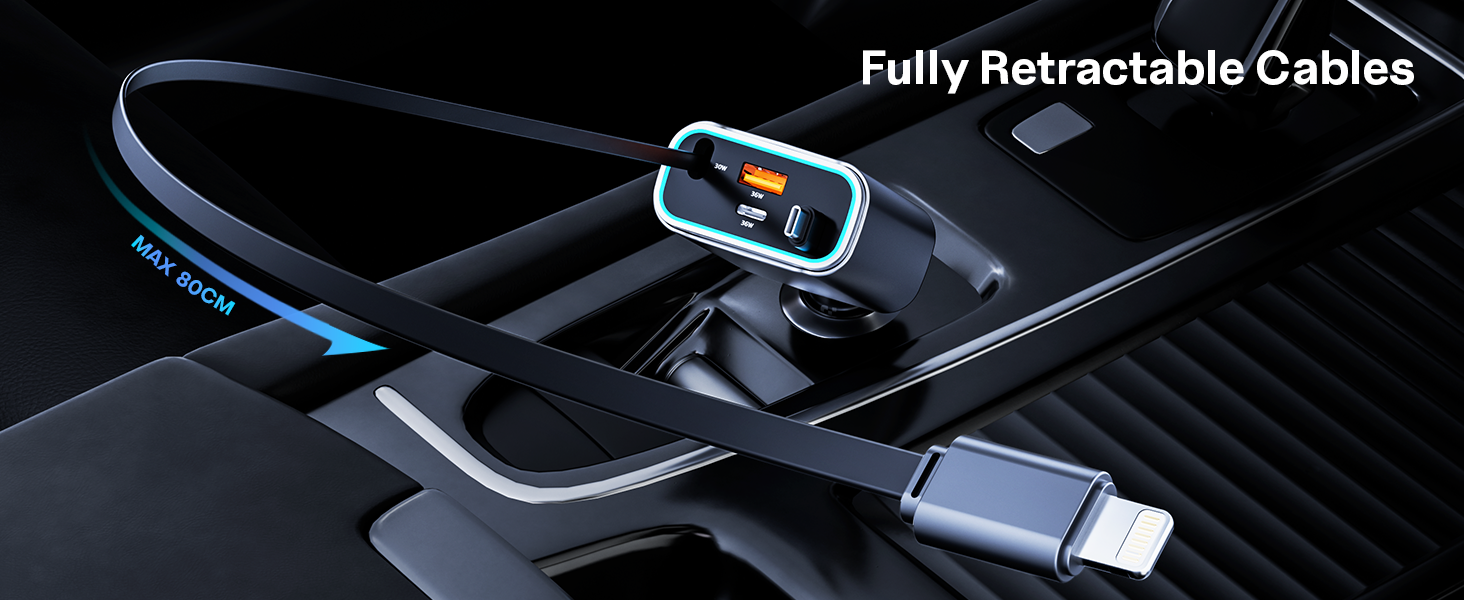 car charger with retractable cord