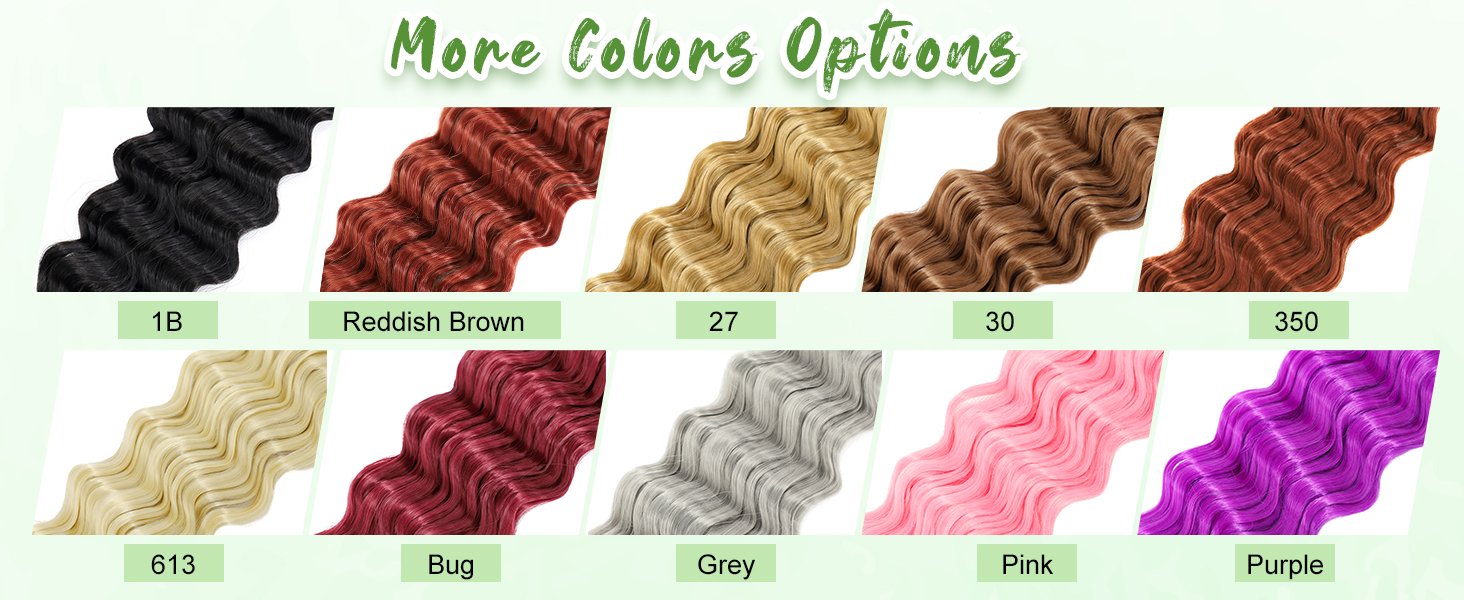 colors of deep wave braiding hair