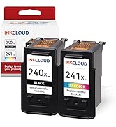 INKCLOUD Compatible Ink Cartridges Replacement for Canon PG-240XL CL-241XL 240 XL 241 XL for Cano...