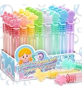 32 Pcs Mermaid Bubbles for Kids with Gift Box, 8 Color Mini Pastel Bubble Wand for Mermaid Birthd...
