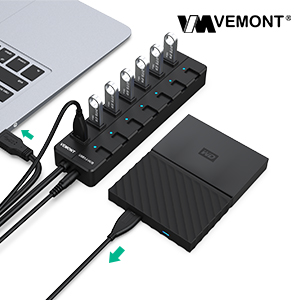 VEMONT 7-port USB 3.0 HUB