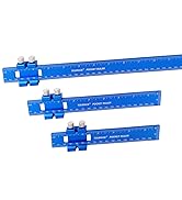 TOURACE Aluminum Woodworking Rulers with Slide Stop, 3 Pcs Ruler Set Include 6, 8, and 12 Inch Pr...