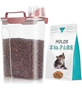 TBMax Portable Dog Food Storage Container 5 to 7 Lbs, Airtight Cat Food Container with Large Spou...
