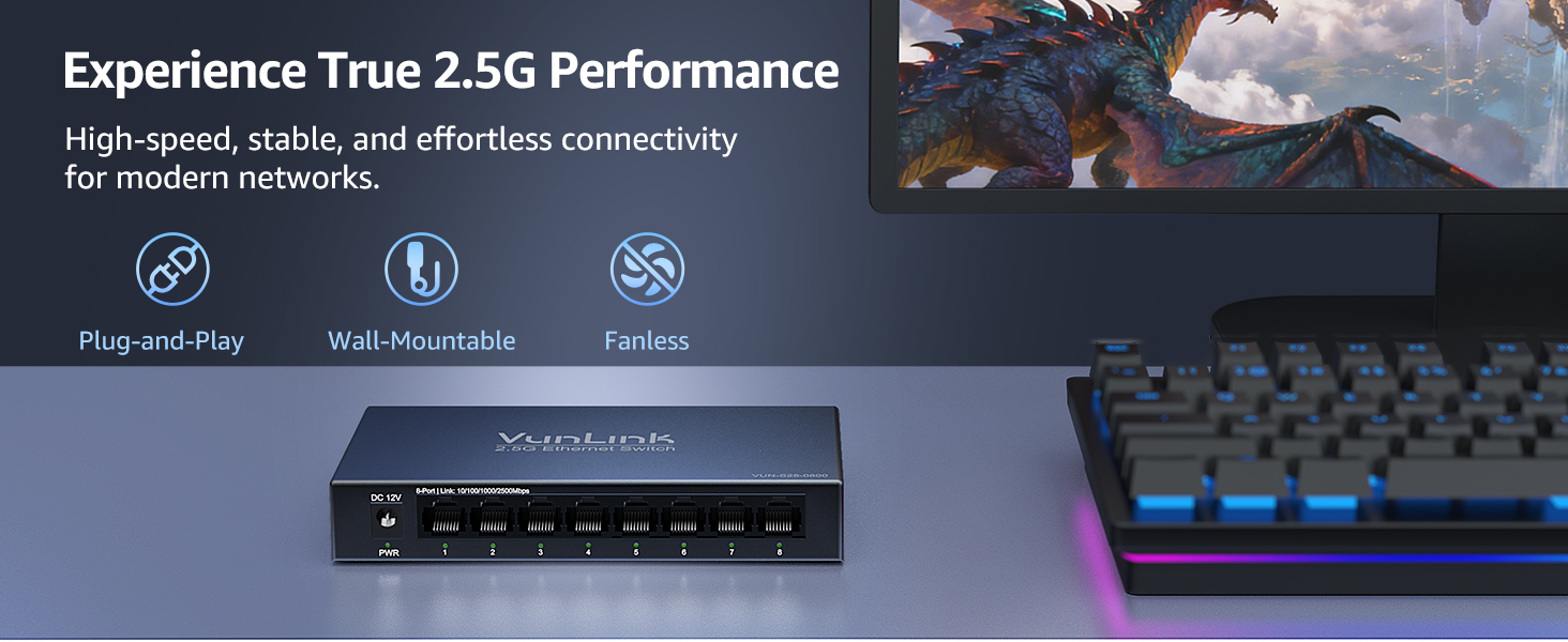 VunLink 8-Port 2.5G Ethernet Switch