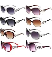 NLEYANB 8-Pack Retro Fox Cat Eye Sunglasses for Women &amp; Men, Oversized UV400 Unisex Shades - Clas...