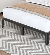 Lutown-Teen 10 Inch Queen Bed Frame with Rounded Corner Legs, Heavy Duty Metal Queen Platform Bed...