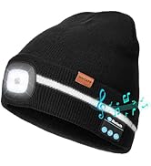 Wmcaps Reflective Stripe Bluetooth Beanie with a Light High Visibility Winter Hat with Light and ...