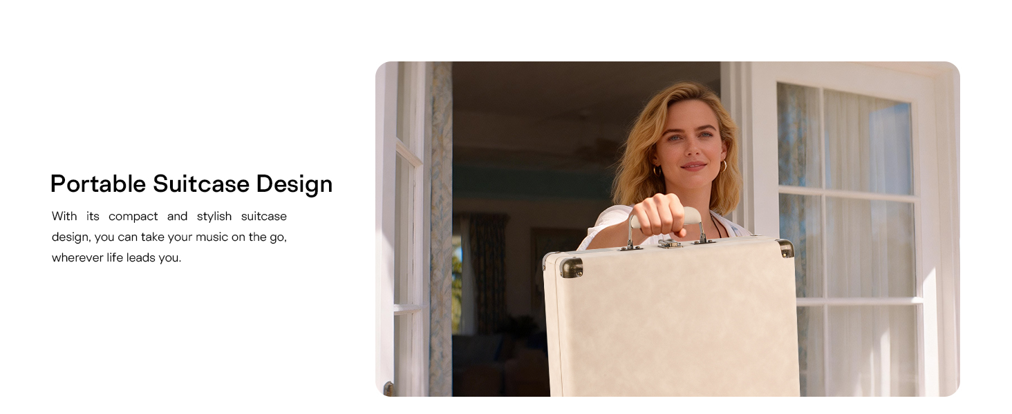 Portable Bluetooth Record Player with USB Playback Rechargeable Battery