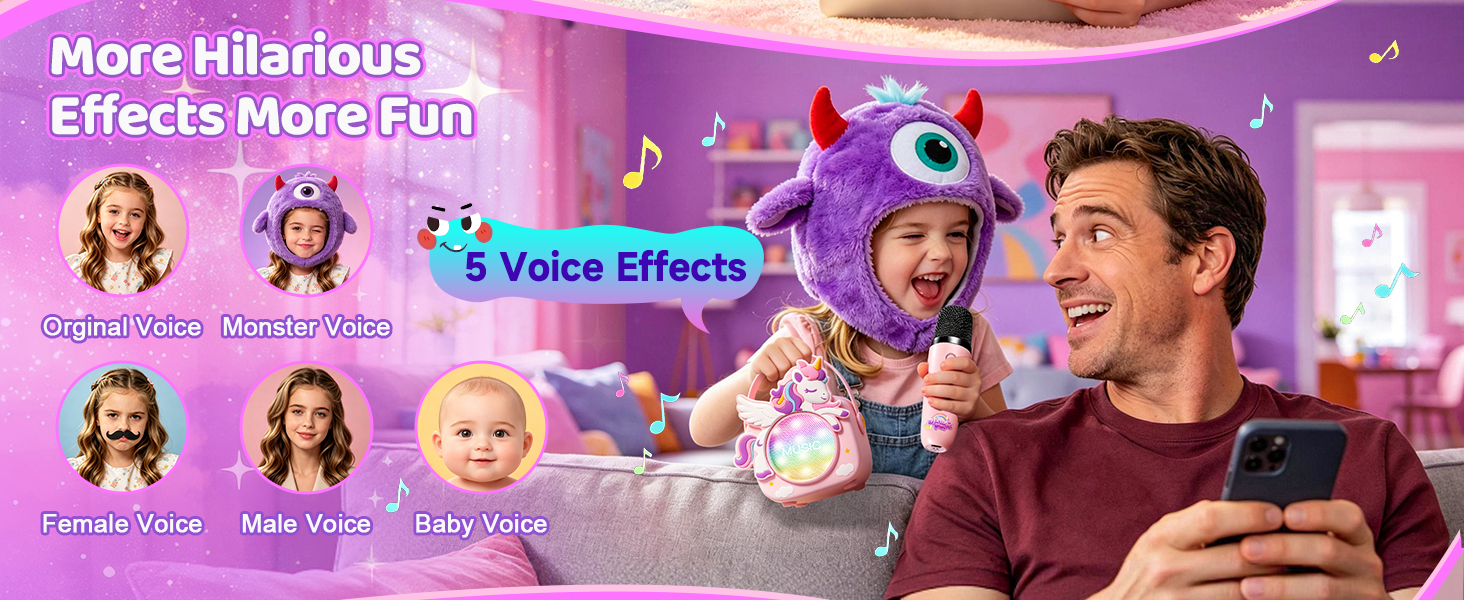 kids karaoke machine for kids microphone mini unicorn gifts for girls 4-6 gifts for 4 year old girl