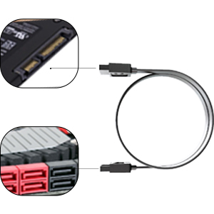 Straight SATA connectors with metal locking latch