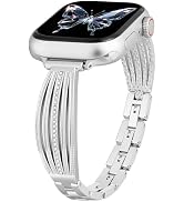 AIRSPO Slim Gold Band Compatible with Apple Watch 38mm/40mm/41mm/42mm Gold Apple Watch Bands for ...