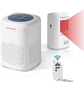 S SELDORAUK Motion Sensor Door Chime, Dog Barking Alarm Doorbell Guard Wireless Infrared Detect A...