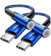 JSAUX 2-Pack USB Type C to 3.5mm Female Headphone Jack Adapter, USB C to Aux Audio Dongle Cable C...