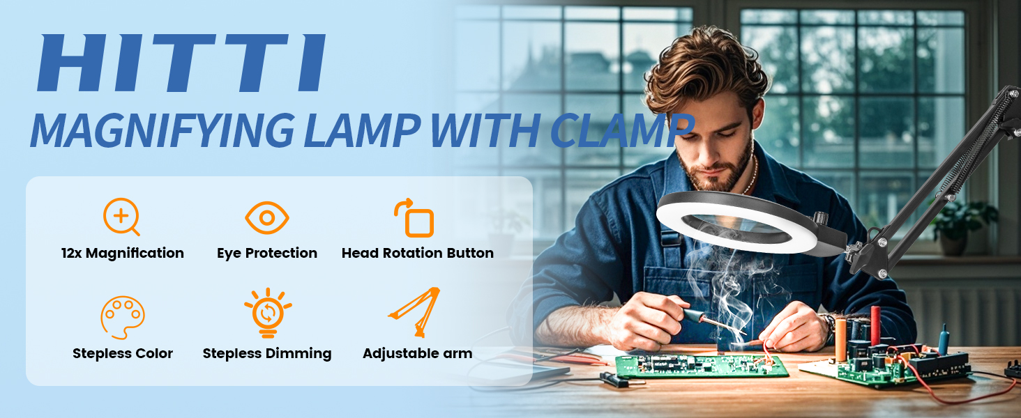 magnifying glass with light whit clamp magnifying glasses with light for close work