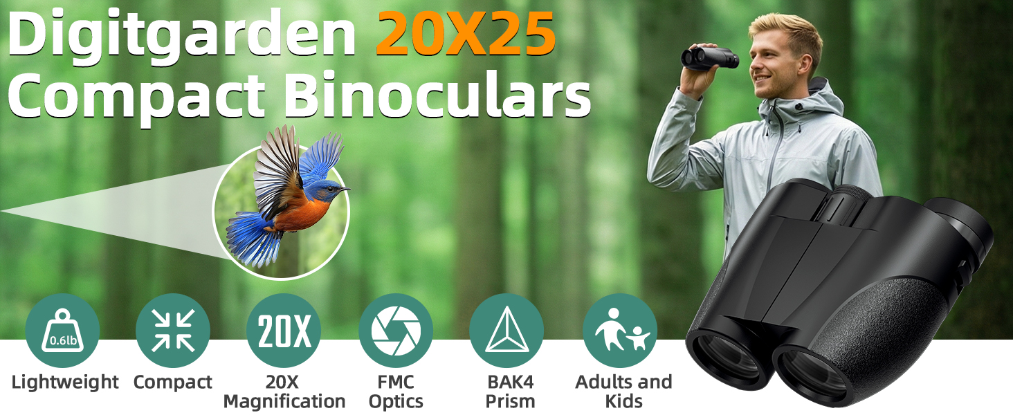 Digitgarden 20X25 Compact Binoculars 
