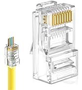 Awishwell 200-Pack Cat5e RJ45 Connectors Pass Through, Cat5e Connector RJ45 Pass Through Connecto...
