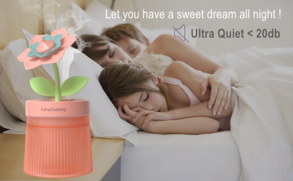 Quiet Ultrasonic Humidifier Mini Humidifier Flower Plants Cute Aroma Diffuser Desktop Auto off
