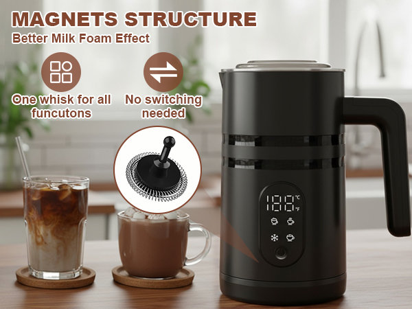 Electric Milk Frother Automatic Hot &amp; Cold Foam Maker