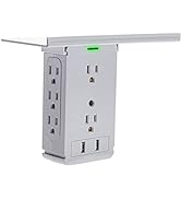 Socket Wall Shelf-CFMASTER 10 Port Surge Protector Wall Outlet, 8 Electrical Outlet Extenders and...
