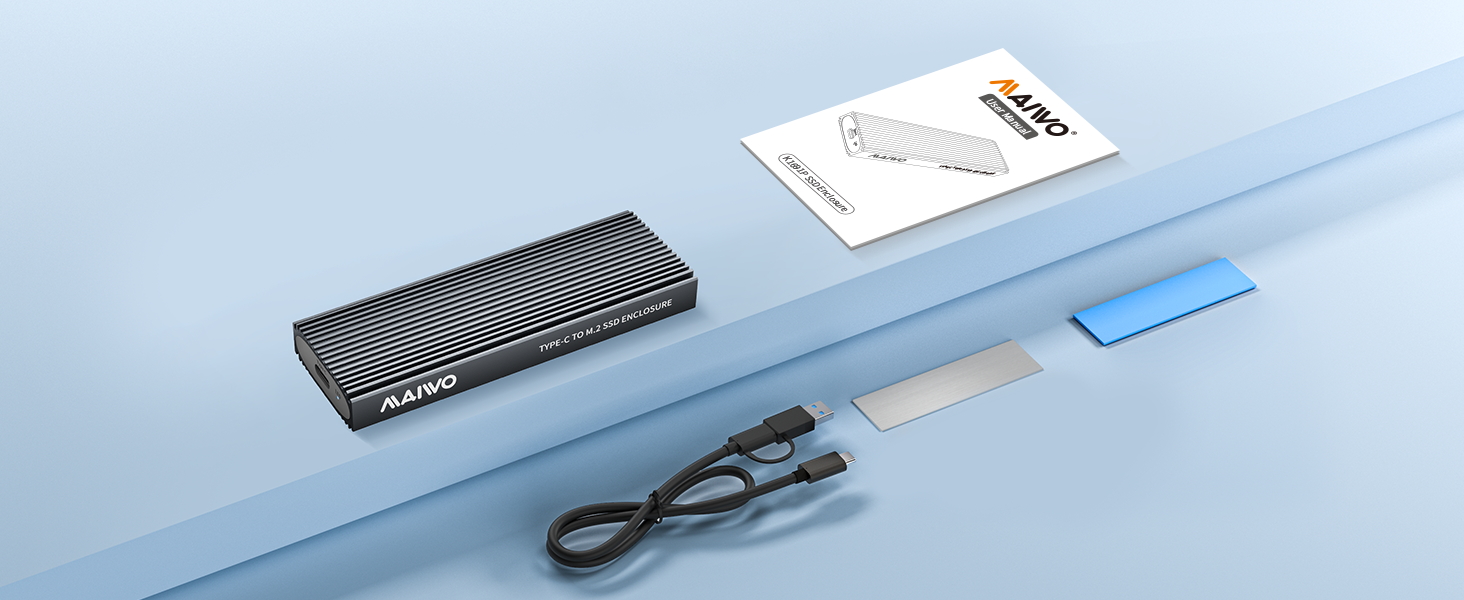 m.2 nvme sata enclosure aluminium thermal pad silionce thermal pad multiple heat dissipation methods