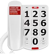 Uvital Big Button Phone for Seniors, Landline Phone for Elderly with Big Buttons, 2 One-Touch Spe...
